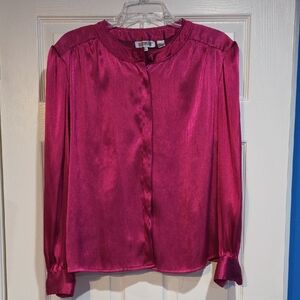 Worthington Fuchsia Satin Blouse
